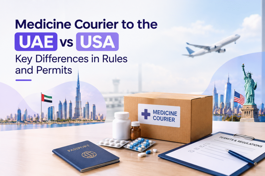 Medicine courier to usa vs uae