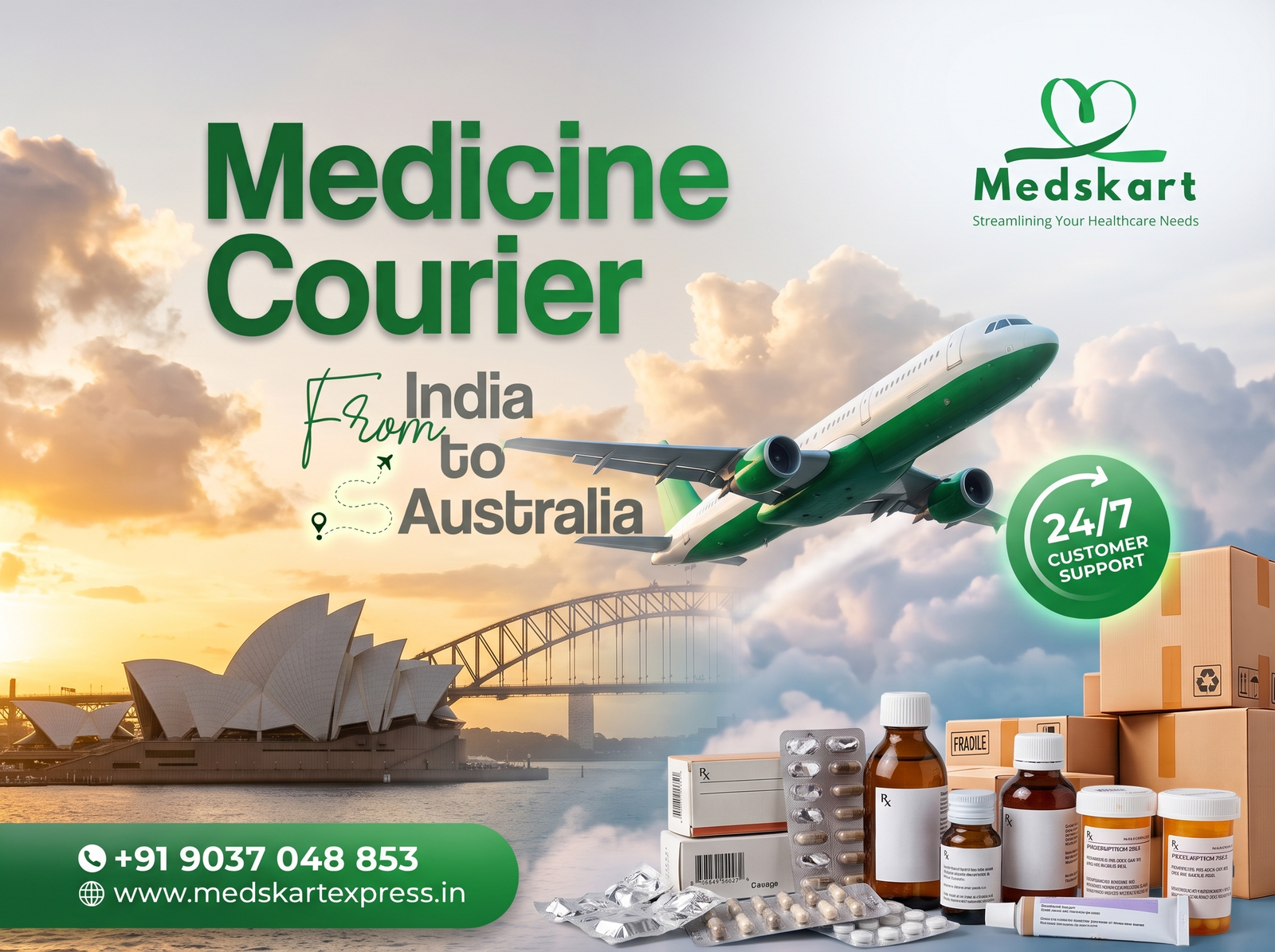 Medicine courier from India to Australia